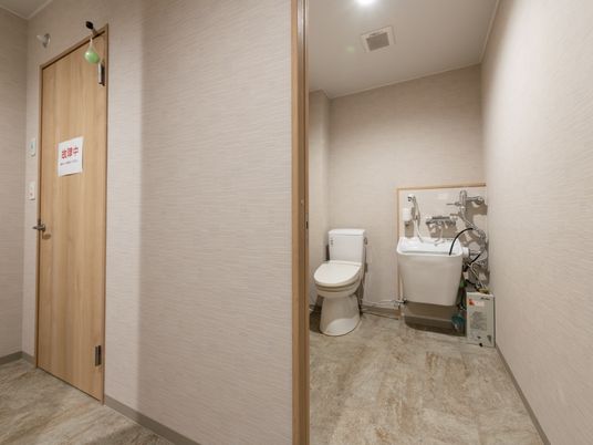 手すり付きトイレの室内