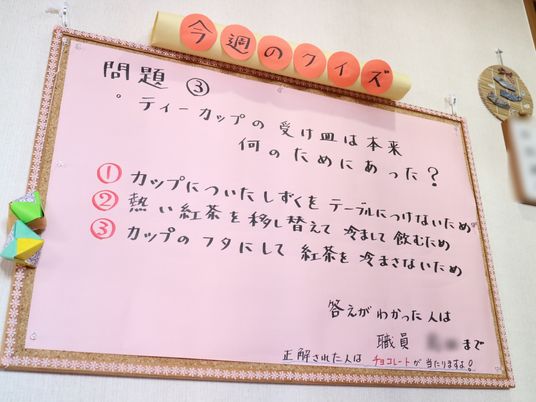 掲示物のクイズボード