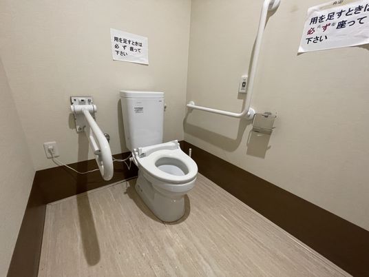 手すり付き安全なトイレ