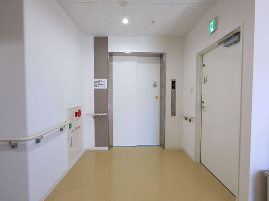 清潔な廊下とエレベーター
