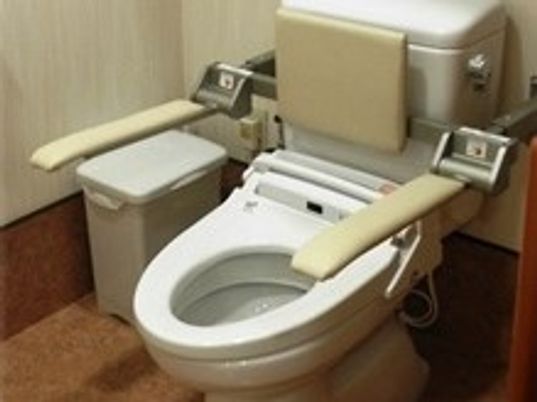 手すり付き清潔なトイレ
