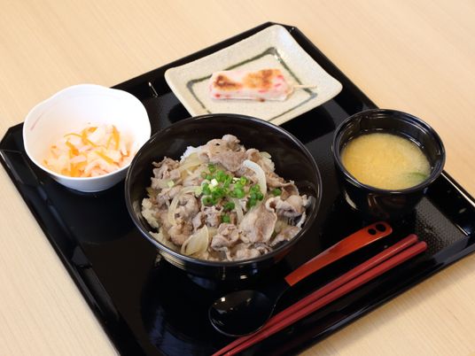 和風牛丼の食事セット