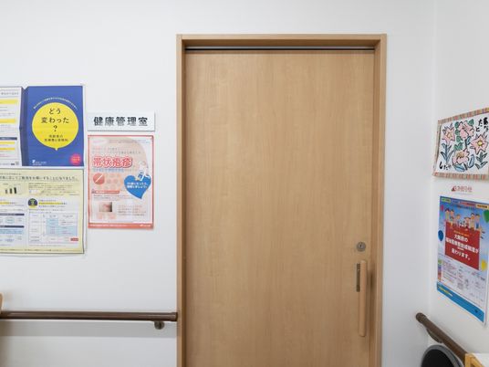 廊下に面した閉じた扉
