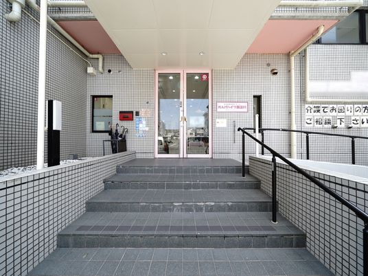 エントランスの手すり付き階段