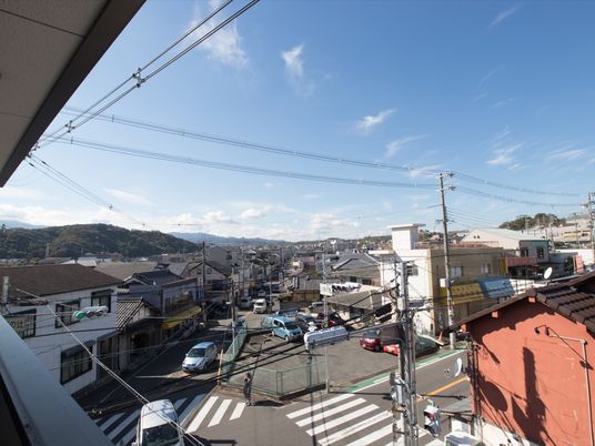 都市景観のバルコニー