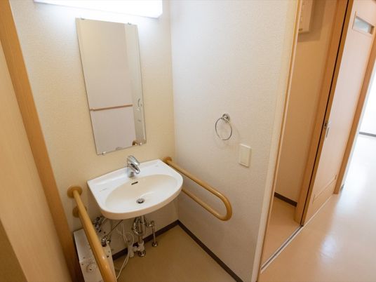 手すり付き洗面所
