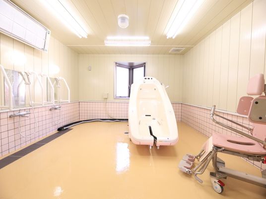 浴室の設備とチェア