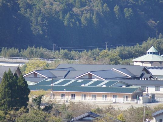 緑豊かな立地の建物