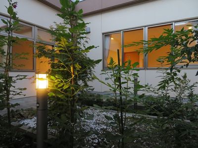 緑に囲まれた中庭