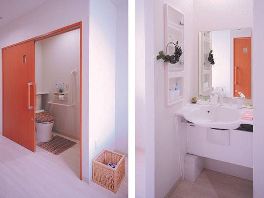手入れされたトイレと洗面台