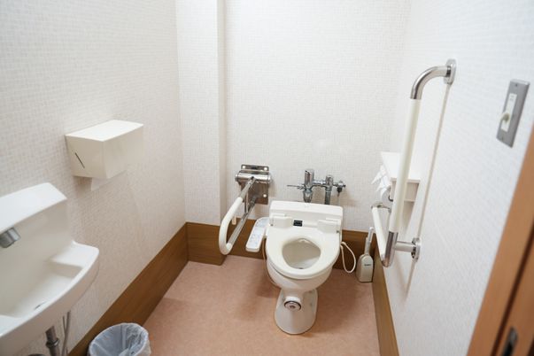 手すり付きトイレの室内