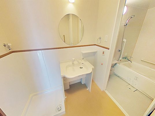清潔な洗面所と浴室