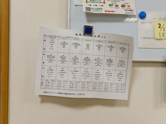 壁に掲示された情報表