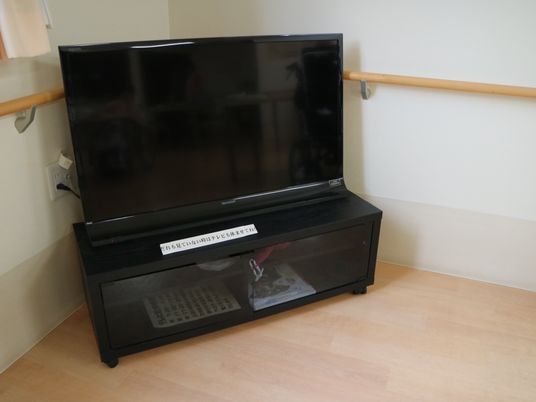 テレビと手すりのある部屋