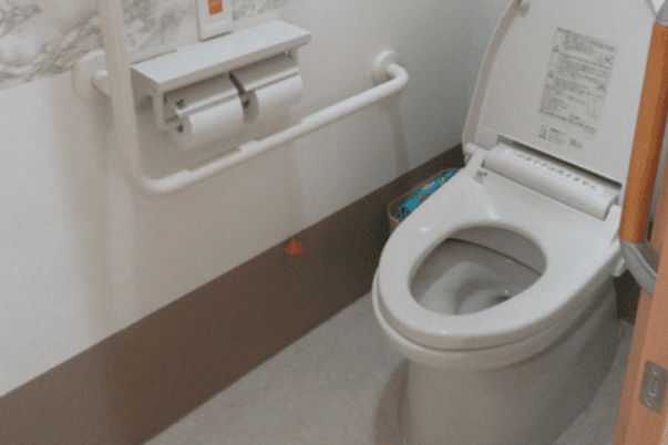 手すり付きの清潔なトイレ