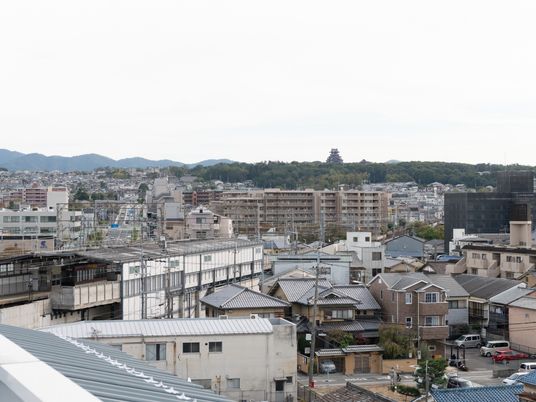 広がる街並みと山並みの景色