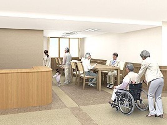 暖かい雰囲気の共有スペース