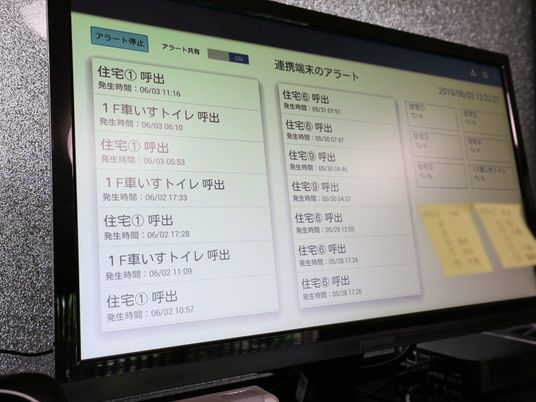 管理システムのモニター