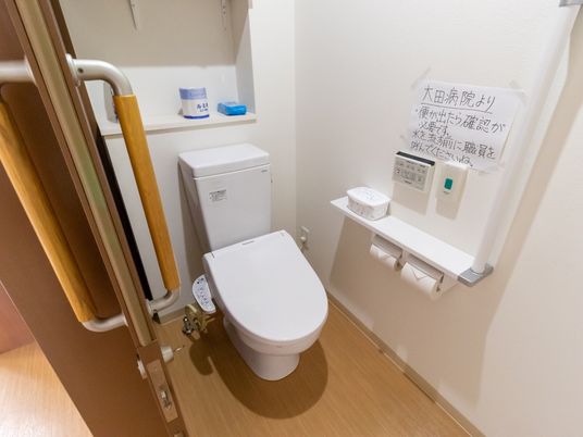 手すり付きの清潔なトイレ