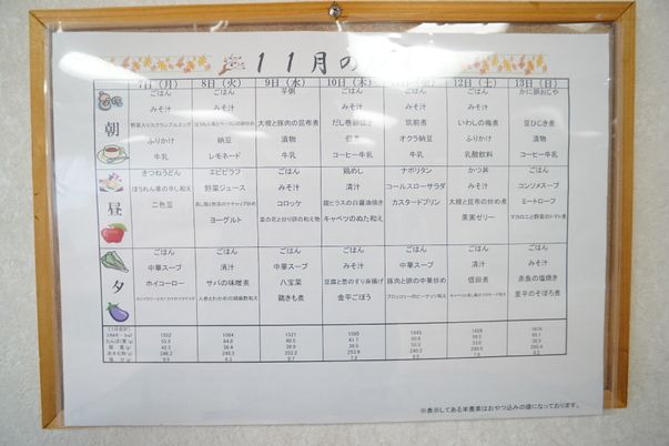 メニュー表掲示物