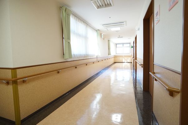 明るく広い廊下の様子