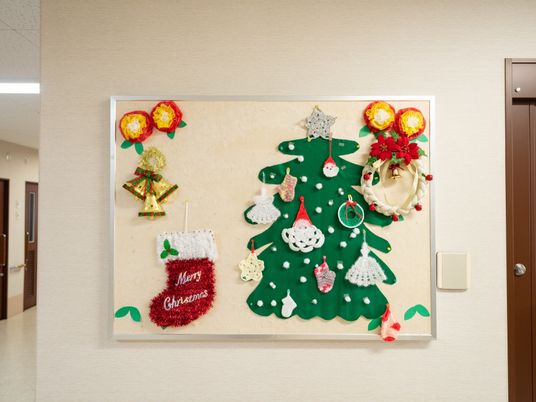 クリスマス装飾の掲示物