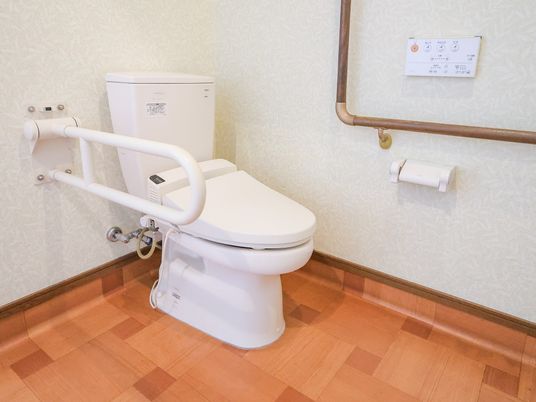 安全な手すり付きトイレ