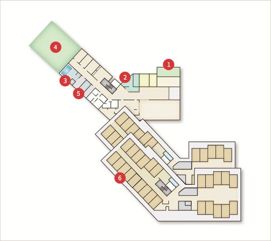 施設内の間取り図
