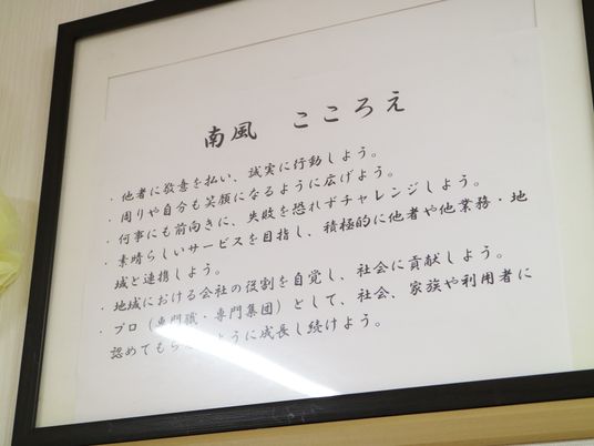 壁掛けの掲示物