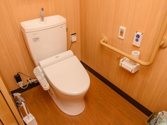 手すり付きのトイレ空間