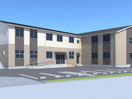 新しい建物のエントランス