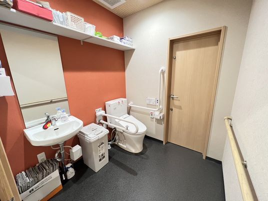 手すり設置のトイレ空間