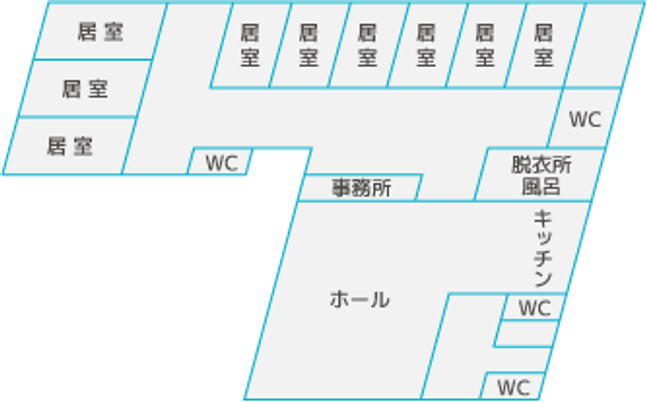 居室とホールの間取り  