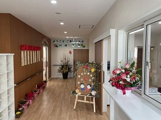 エントランスの花飾り
