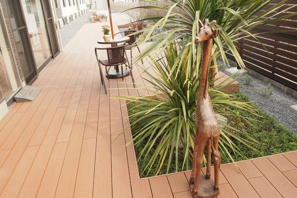 植物と椅子のあるテラス
