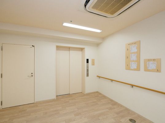 清潔な廊下とエレベーター