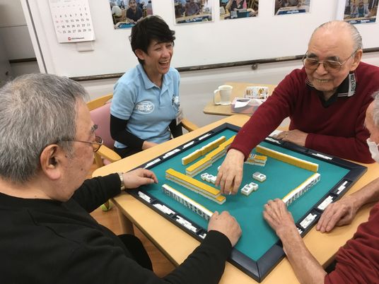 和やかな麻雀の様子