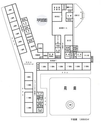 広々とした施設の平面図