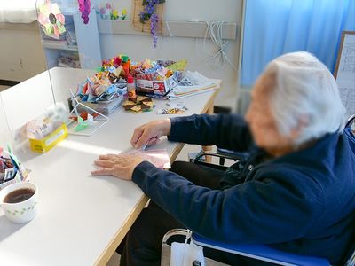 折り紙制作の居室