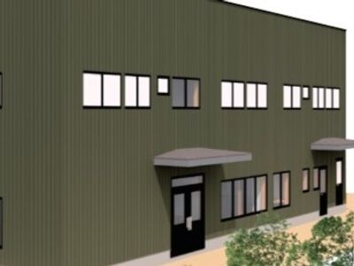 シンプルな外観の建物