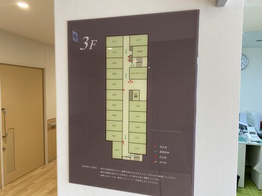 清潔な案内板