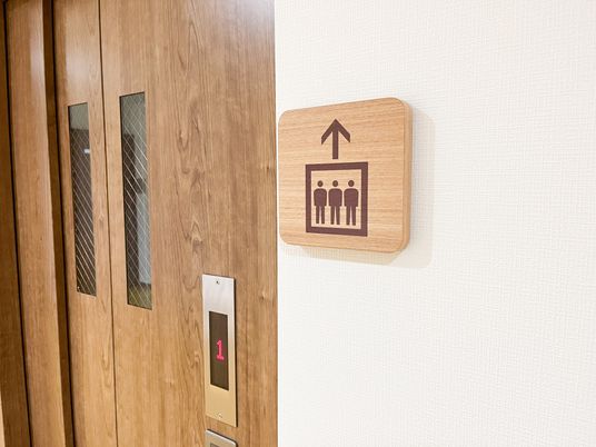 エレベーターの案内看板