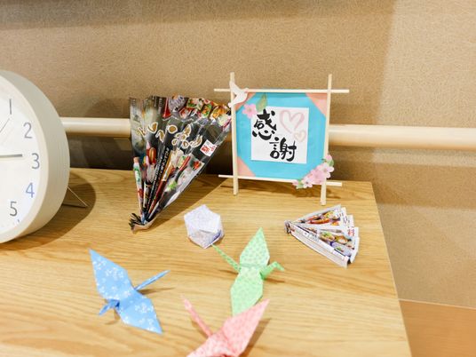 手作り飾りのある空間