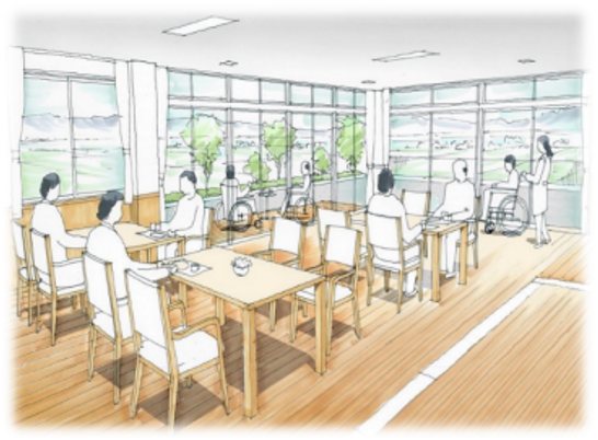 明るい食堂の様子