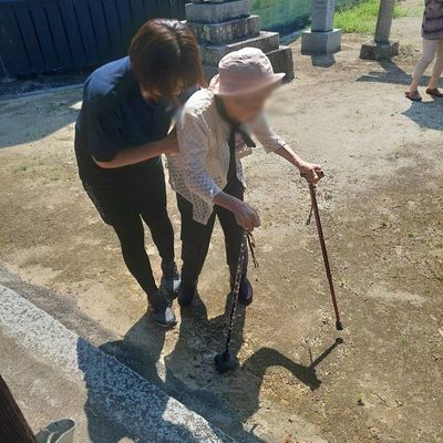 外でのサポートの様子