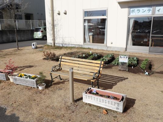 庭園とベンチ