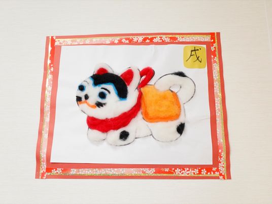 手作りフェルトの犬