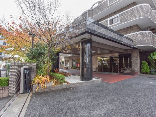 エントランスと緑の植栽 