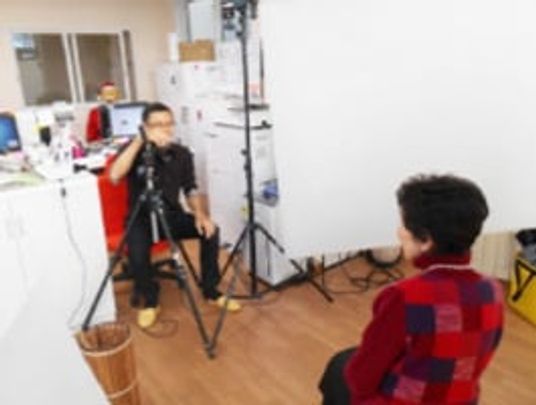 撮影中の室内