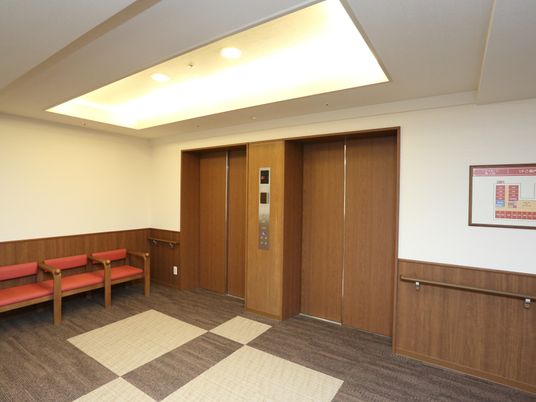 清潔な廊下とエレベーター